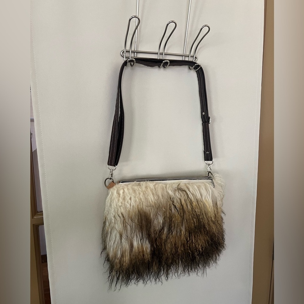 Harley Rhodes Dancing‎ Cactus Designs Tibetan Lamb Crossbody Purse